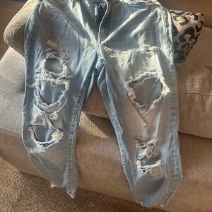 H&M Light Blue Distressed Boyfriend Jeans